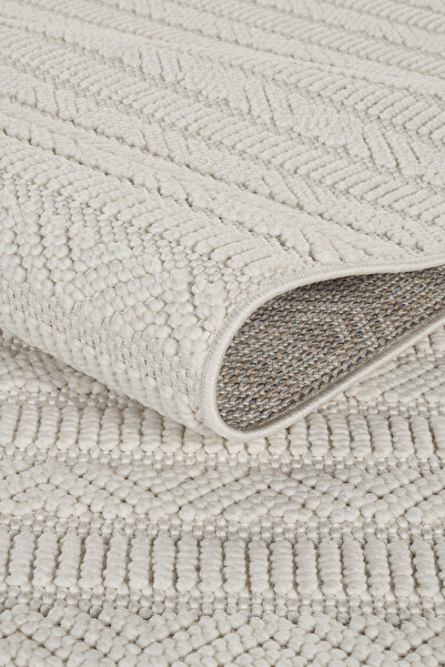 Livset Yumuşak Bukleli Krem Oeko-Tex Sertifikalı Oturma Odası Salon Mutfak Balkon Çocuk Halısı