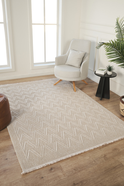 Livset Yumuşak Bukleli Bej Halı Oturma Odası Salon Mutfak Koridor Antre Balkon Çocuk Odası Halısı K816a