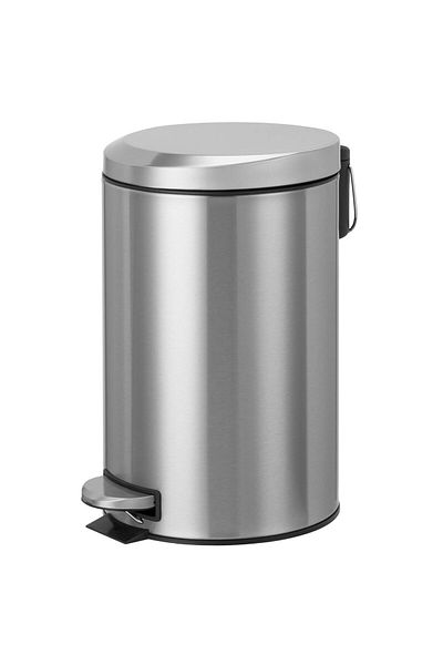 AKC 5l Moon Cover Pedal Bin – Stainless Steel Step Trash Can Sleek Oval Design