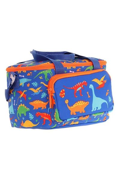 KAUKKO Kids Thermal Insulated Boy Dinosaur Navy Blue Green Lunch Box L7278 (Two Compartments)