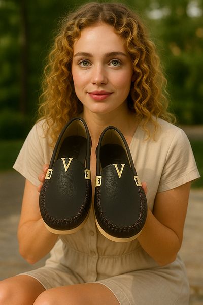 Behtah Kundura Daily Women's Ballerina Faux Leather Non-Slip Sole Walking Comfortable Lightweight Flexible Shoes