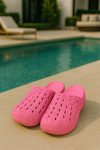Behtah Kundura Closed Front Non-Slip Sole Slippers Balcony Bathroom Pool Seaside Beach Pool Daily Slippers