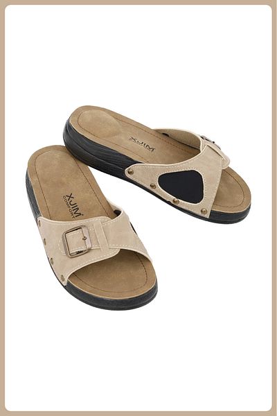 XJIM Γυναικείες Μπεζ Ορθοπεδικές Παντόφλες Hallux Heel Spur Bone Protrusion Υποστηριζόμενες Άνετες καθημερινές καλοκαιρινές