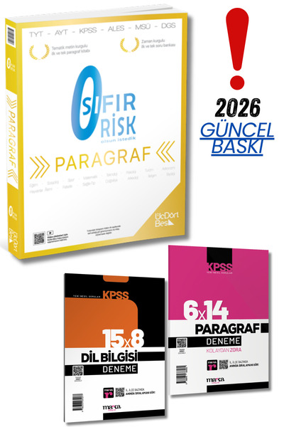 Üç Dört Beş Yayıncılık 2026 Model Paragraf Sıfır Risk Soru Bankası Üç Dört Be...