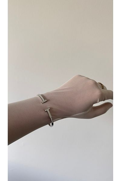 Liwer Women's Steel Tarnish Stone Silver Bracelet