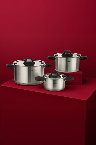 Nehir Elena Satin 6 Piece Deep Pot Set