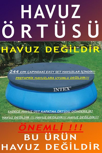 Intex غطاء حمام السباحة لحمامات السباحة ذات القطر 244 سهلة التركيب - يرجى ملاحظة أن هذا المنتج هو غطاء حمام السباحة فقط