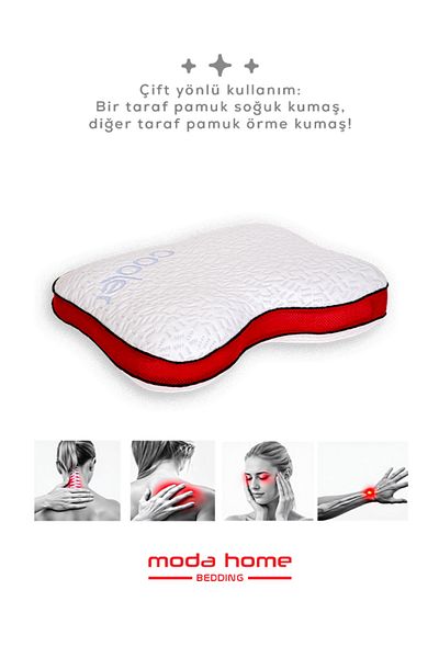 moda home bedding Visco Orthopedic Snoring Reducing-Preventive Pillow, Double-Sided Cold Fabric Anti-Sweating Pillow