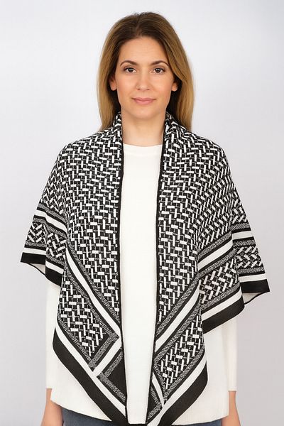 Sebir Moda Triangle Patterned Knitwear Shawl