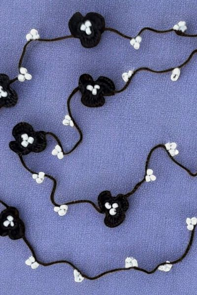 nftart.design Beads and Embroidered Flowers - Handmade Glasses String Strap