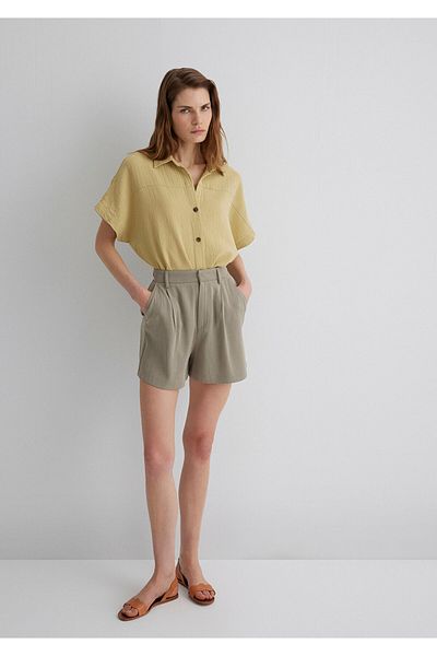 Mavi Textured Green Shirt Loose Fit / Loose Relaxed Cut 1210758-71491