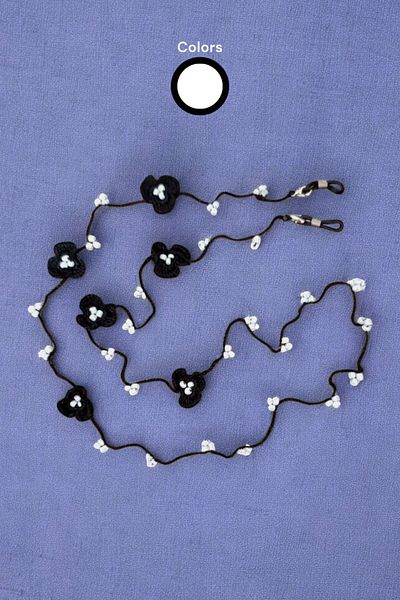 nftart.design Beads and Embroidered Flowers - Handmade Glasses String Strap
