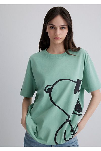 Mavi Joe Cool Printed Green T-Shirt Loose Fit / Loose Relaxed Cut 1613362 -71479