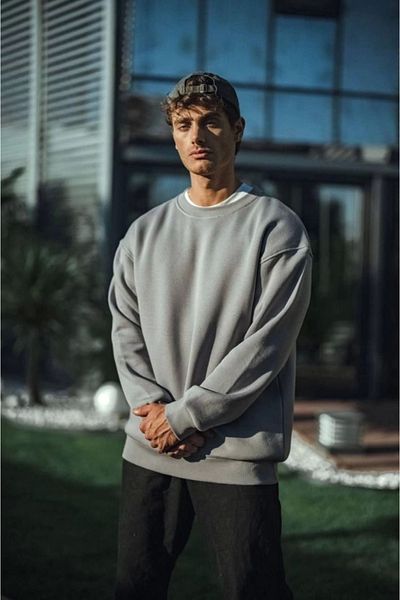 CVS Winter Crew Neck Three Thread Basic Sweatshirt - Dyed Gray