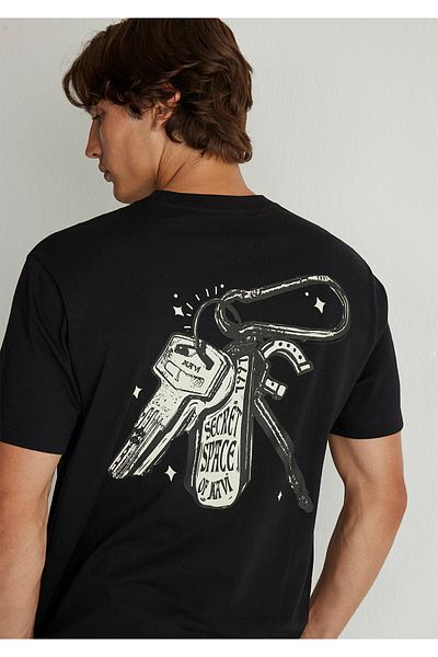 Mavi Printed Black T-Shirt Loose Fit / Loose Relaxed Cut 0612457 -900