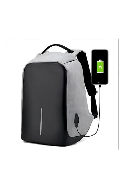 Generic Anti Theft Series Laptop Backpack With USB Charging Port Grey/Black