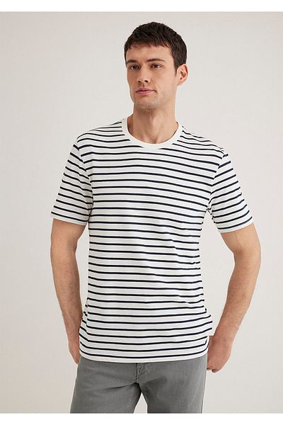 Mavi Μπλουζάκι Navy Blue ριγέ λευκό T-shirt Regular Fit / Regular Cut 0612235 -87822