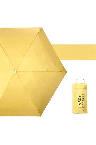 Generic Mini Sun Umbrella Ultra-light Sunny Umbrella Folding Sunshade Mini Pocket Umbrella Black Glue