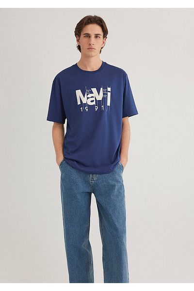 Mavi Μπλουζάκι με λογότυπο Navy Blue Loose Fit / Loose Relaxed Fit 0612461 -70491