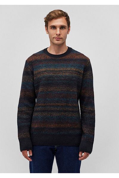 Mavi Navy Blue Striped Wool Blended Regular Fit Sweater - 0710201 -70744