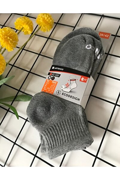 Decathlon Тенісні шкарпетки - Середньої довжини - Упаковка з 3 пар - Сірі - D...