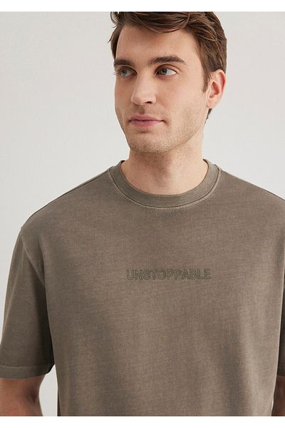 Mavi Τυπωμένο καφέ μπλουζάκι Loose Fit / Loose Relaxed Fit 0612552 -70376