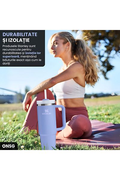 Stanley Cana termos Stanley Quencher H2.0 Flowstate, oțel inoxidabil, 1180 ml, albastru lavandă