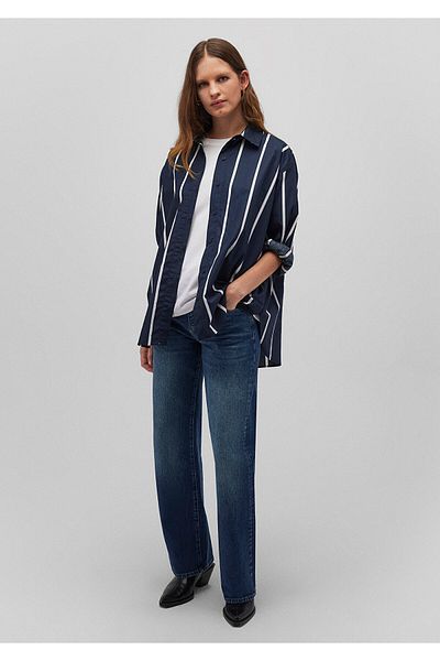 Mavi Cămașă oversize cu dungi bleumarin - 1210838 -81493