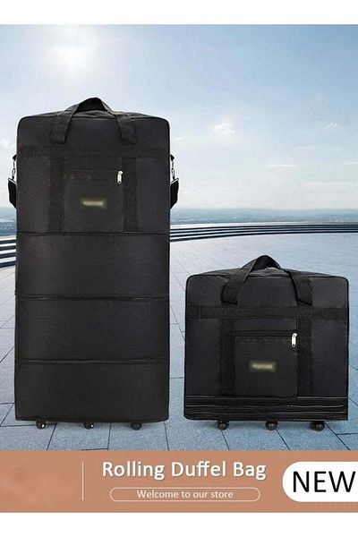 Generic Foldable Rolling Duffle Bag, Expandable Carry On Bag