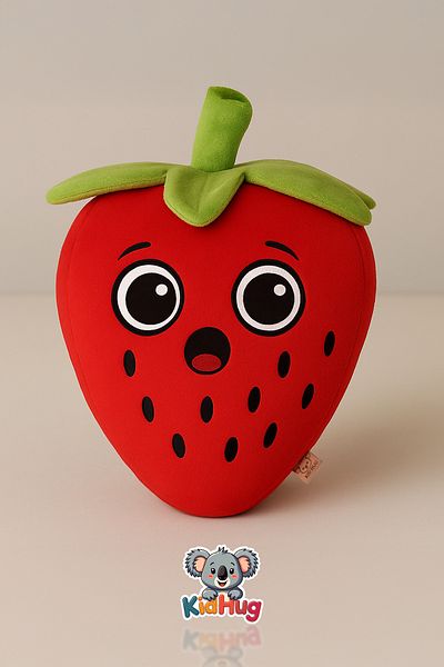 KidHug Berryboo Strawberry Kids Pillow Premium Cute Strawberry Kids Pillow Sleeping Companion 35 cm