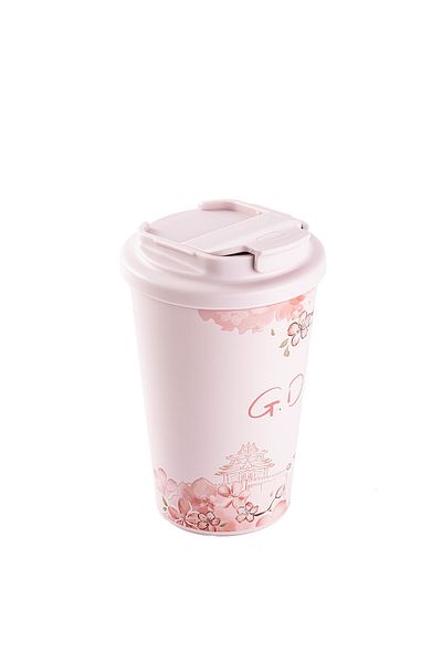 Tantitoni Kake Pink Sakura Patterned Stainless Steel Thermoses Cup 380ml