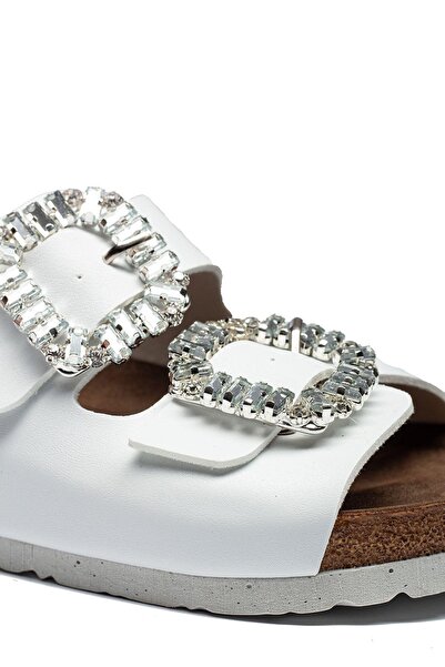 lady classy Papuci ortopedici pentru femei, cu cataramă dublă, cu piatră, confortabili