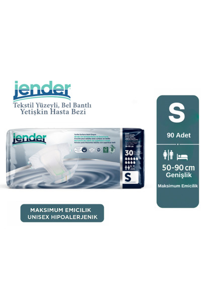JENDER Bel Bantlı Hasta Bezi Small 30'lu 3 Paket