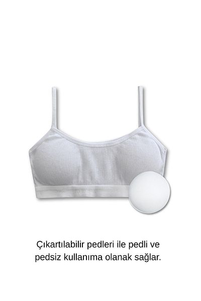 GizaKids 95% Cotton Girls' Thin Strap Training Bra Set of 4 |   Half Athlete