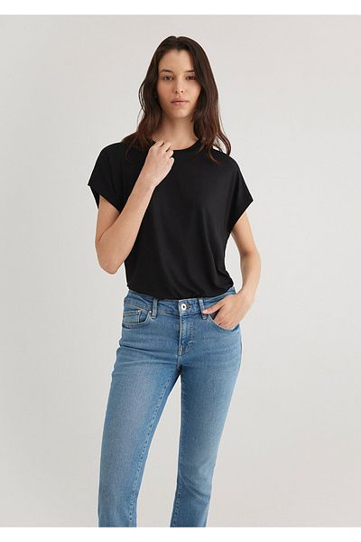 Mavi Μαύρο μπλουζάκι Basic Off Shoulder - Regular Fit1611649-900