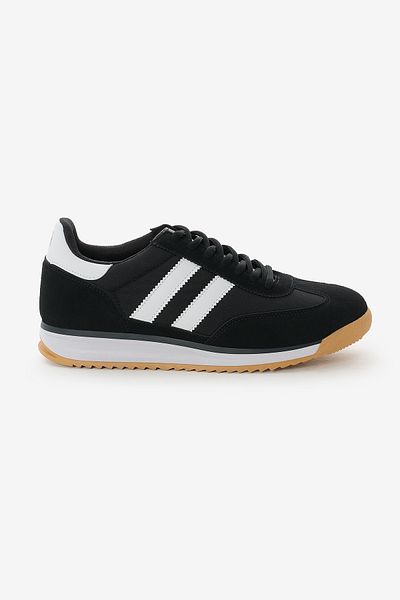 Tonny Black Αθλητικά παπούτσια Unisex Μαύρο Λευκό Thermo Sole Διπλή Κορδέλα Lace Up