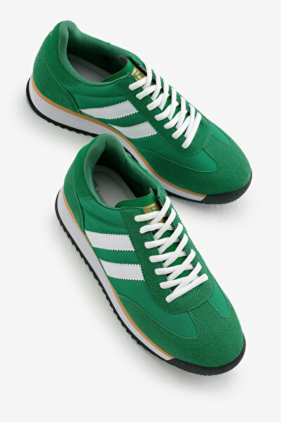 Tonny Black Unisex zelená sportovní obuv s dvojitým proužkem na šněrování