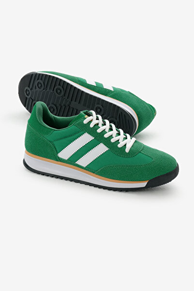 Tonny Black Unisex zelená sportovní obuv s dvojitým proužkem na šněrování