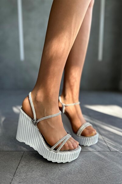 Modanizm Averly White - Wedge Heel Sandals