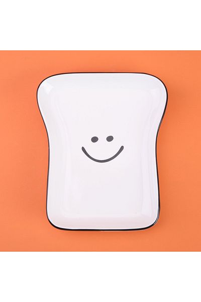 Evidea Kitchen Smile Patterned Serving Plate - Black / White - 19 cm