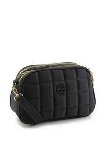 Çantacımstore Kadın 3 Gözlü Kapitone Omuz Çantası Siyah