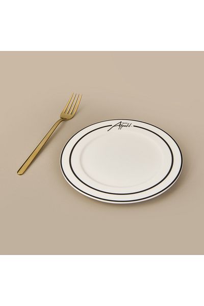 Evidea Kitchen Elegant Curves Porcelain Pasta Plate - Black / White - 20 cm