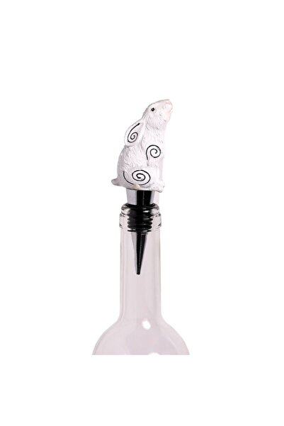 Puckator Decorative Resin Moon Gazing Hare Wine Bottle Stopper, 13 Cm