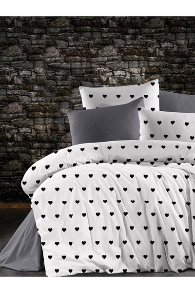 Faiend Cotton Double Duvet Cover Set with Fade-Resistant Anti-Fluffy Fitted Sheets