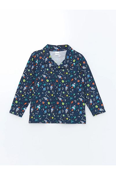 LC Waikiki Set de pijamale pentru băiat cu gât crew cu pantaloni scurți