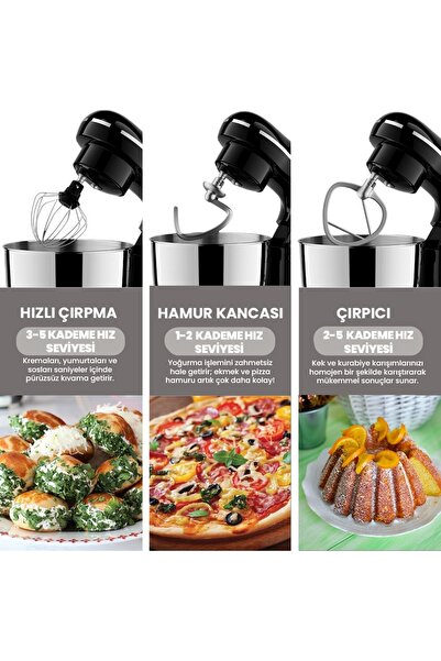 Lydsto Kitchen Helper Pv-4700 1500w-5.2 Litre -10 Kademe Hız Ayarı Stand Mikser Hamur Yoğurma Makinesi Krem