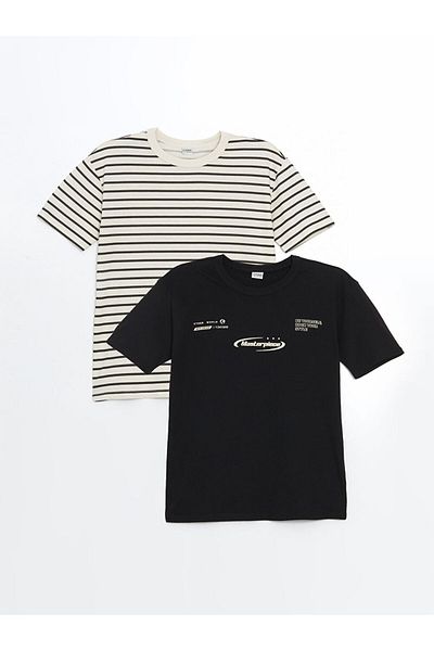 LC Waikiki Ανδρικό μπλουζάκι Lcwk Crew με κοντό μανίκι χτενισμένο βαμβακερό