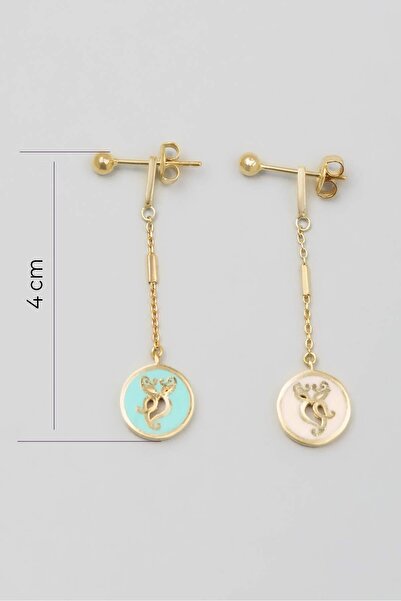 So CHIC... Mistik Göz 18 Ayar Sarı Altın Kaplama Gümüş Uğurlu So Chıc... Baykuş Küpe