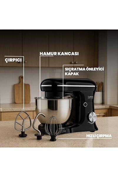 Lydsto Kitchen Helper Pv-4700 1500w-5.2 Litre -10 Kademe Hız Ayarı Stand Mikser Hamur Yoğurma Makinesi Krem
