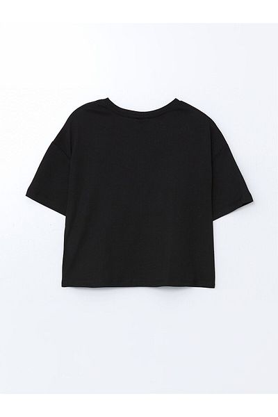 LC Waikiki Tricou pentru fetiță din bumbac pieptănat cu gât drept